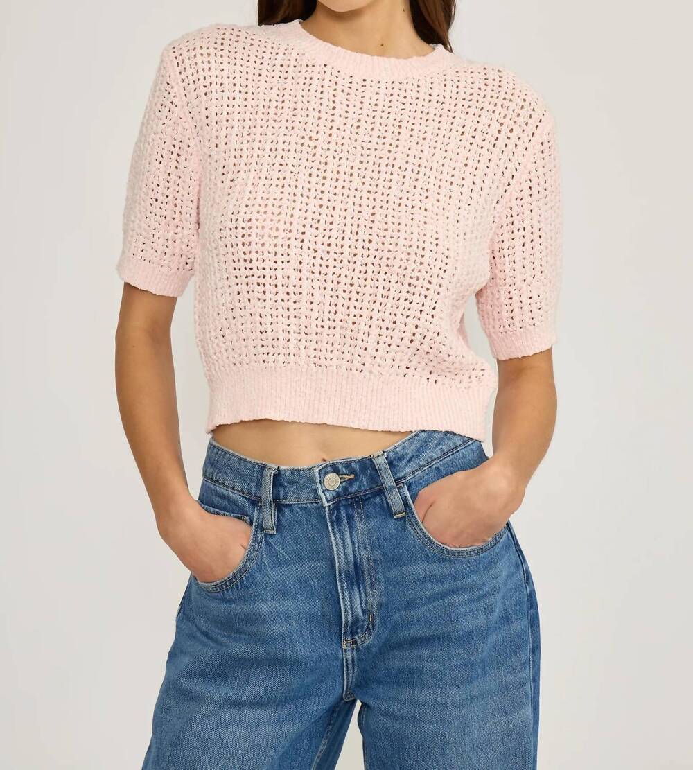 NEW LUCY PARIS lou knit top sweater in light pink